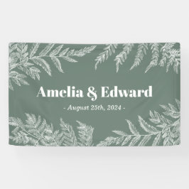 Woodland Fern Wedding Welcome Green Banner