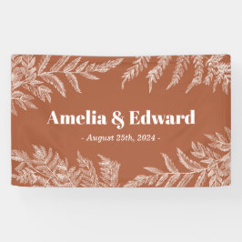 Woodland Fern Wedding Welcome Terracotta Banner