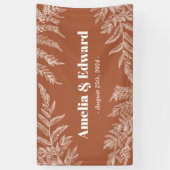Woodland Fern Wedding Welcome Terracotta Banner (Verticaal)