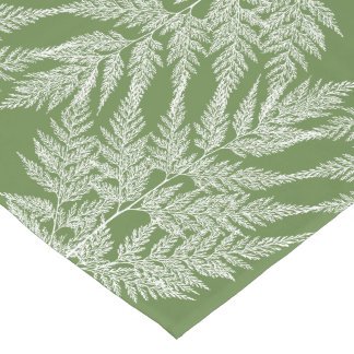 Woodland Fern White Silhouette Pattern Korte Tafelloper