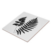 Woodland Fern, zwart en wit Tegeltje (Zijkant)
