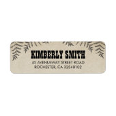 Woodland Ferns Rustiek Land Etiket (Voorkant)