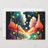 Woodland Fireflies Dreamy Night Baby shower Kaart (Achterkant)