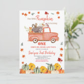 Woodland First Birthday Drive voor Verjaardag Kaart (Staand voorkant)