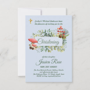 Woodland Floor Boys Christening Invites