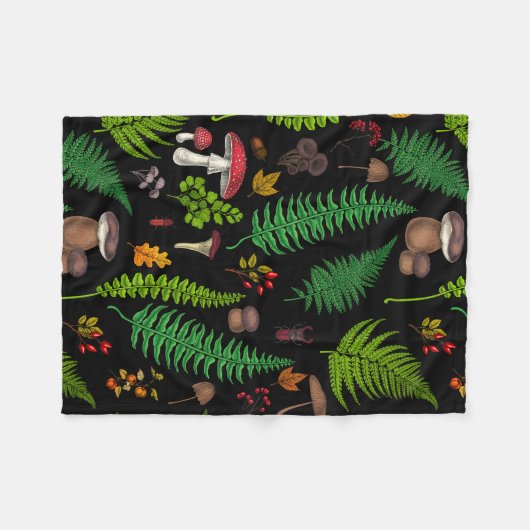 Woodland Flora Fleece Deken (Voorkant (Horizontaal))