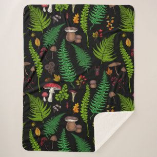 Woodland Flora Sherpa Deken