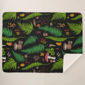 Woodland Flora Sherpa Deken (Voorkant (horizontaal))