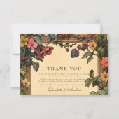 Woodland Floral Art Nouveau bruiloft Bedankkaart (Voorkant)