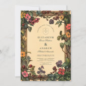 Woodland Floral Art Nouveau bruiloft Kaart (Voorkant)