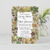 Woodland Floral bruiloft uitnodiging (Staand voorkant)