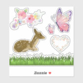 Woodland Floral Butterflies Scrapbook Stickers (Vel)