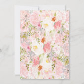 Woodland, Floral Deer Verjaardag Kaart (Achterkant)