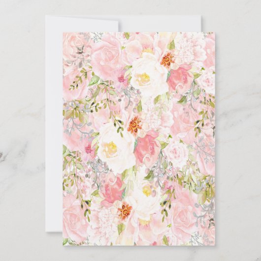 Woodland, Floral Deer Verjaardag Kaart (Achterkant)