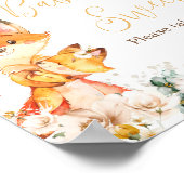 Woodland Floral Fox Baby shower Baby's zijn zoet Poster (Hoek)
