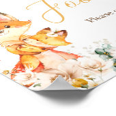Woodland Floral Fox Baby shower Eten Poster (Hoek)
