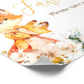 Woodland Floral Fox Baby shower Favors Poster (Hoek)