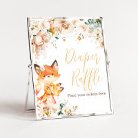 Woodland Floral Fox Baby shower Luier Raffle