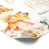 Woodland Floral Fox Baby shower Luier Raffle Poster (Hoek)