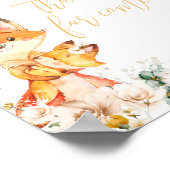 Woodland Floral Fox Bedankt voor je komst Poster (Hoek)