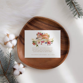 Woodland Floral Fox Luier Raffle Informatiekaartje