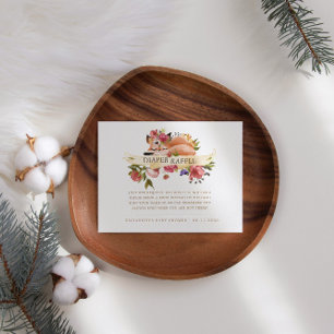 Woodland Floral Fox Luier Raffle Informatiekaartje