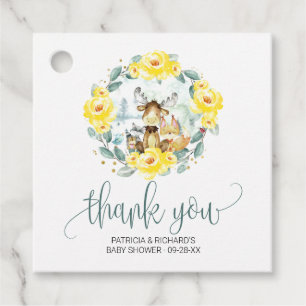 Woodland Floral Greenery Baby shower Dank u Bedankjes Labels