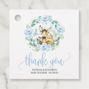 Woodland Floral Greenery Baby shower Dank u Bedankjes Labels