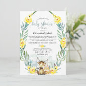Woodland Floral Greenery Baby shower per post invi Kaart (Staand voorkant)