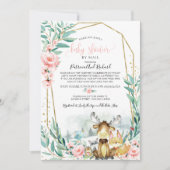 Woodland Floral Greenery Baby shower per post Kaart (Voorkant)