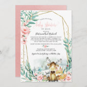 Woodland Floral Greenery Baby shower per post Kaart (Voorkant / Achterkant)