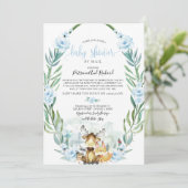 Woodland Floral Greenery Baby shower per post Kaart (Staand voorkant)