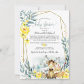Woodland Floral Greenery Baby shower per post Kaart (Voorkant)