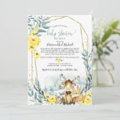 Woodland Floral Greenery Baby shower per post Kaart (Staand voorkant)