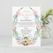 Woodland Floral Greenery Baby shower per post Kaart (Staand voorkant)