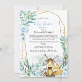 Woodland Floral Greenery Baby shower per post Kaart (Voorkant)