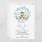 Woodland Floral Greenery Drive bij Baby shower Kaart (Voorkant)