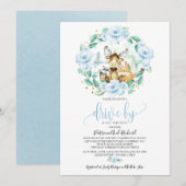 Woodland Floral Greenery Drive bij Baby shower Kaart (Voorkant / Achterkant)