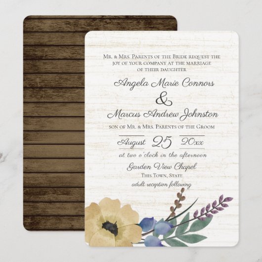 Woodland Floral Kaart (Voorkant / Achterkant)