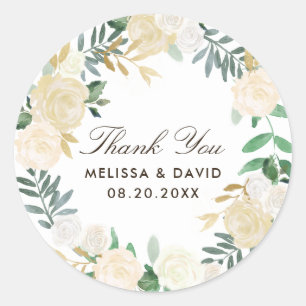 Woodland Floral krans Dank u Stickers