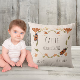 Woodland Floral Ladybug Nursery Baby Birth Kussen