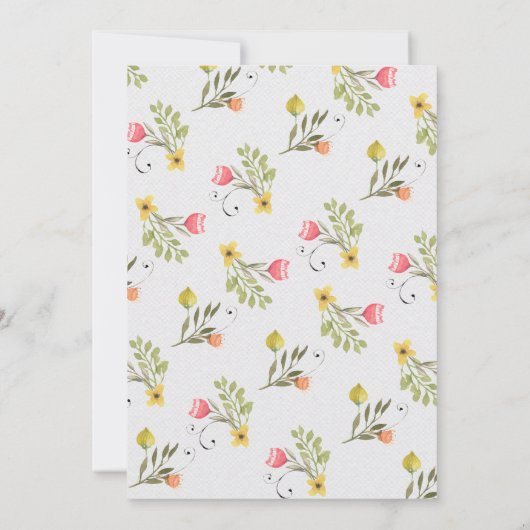 Woodland Floral Oh Deer Baby shower Uitnodiging (Achterkant)