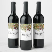 Woodland Floral Wine Label Wijn Etiket (Flessen)