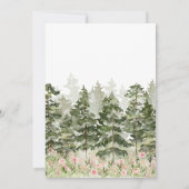 Woodland Floral Wood Slice Baby shower Kaart (Achterkant)