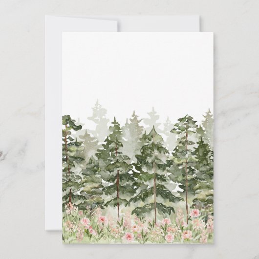 Woodland Floral Wood Slice Baby shower Kaart (Achterkant)