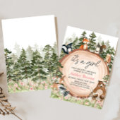 Woodland Floral Wood Slice Baby shower Kaart