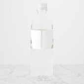 Woodland Floral Wood Slice Baby shower Waterfles Etiket (Achterkant)