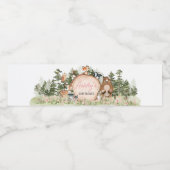 Woodland Floral Wood Slice Baby shower Waterfles Etiket (Enkel label)