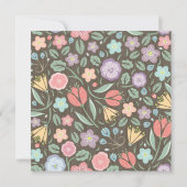 Woodland Floral Wreath Baby shower Invitation II Kaart (Achterkant)