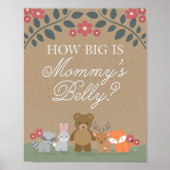 Woodland Florals Baby shower mama's Belly Game Poster (Voorkant)